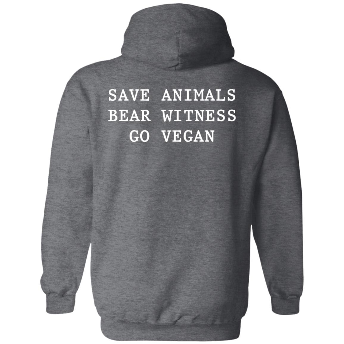 Joaquin Phoenix Save Animals Bear Witness Go Vegan Hoodie La Animal Save Merch - Teechipus