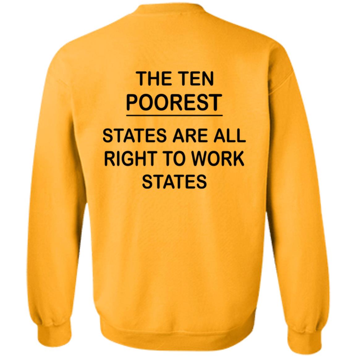 Say No To RTW The Ten Poorest States Are All Right To Work States Shirt - Teechipus