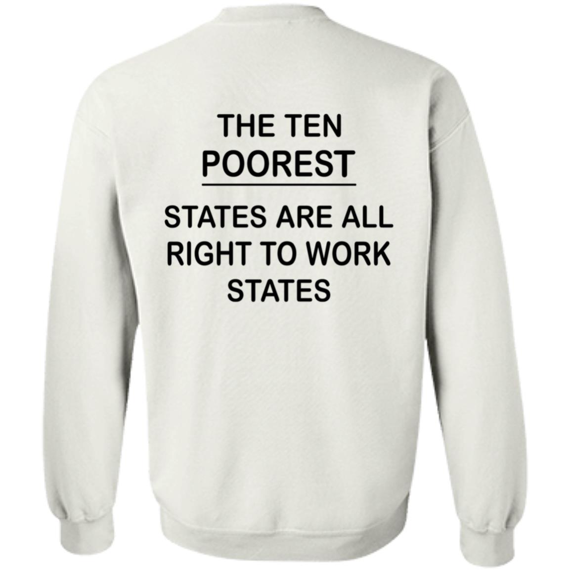 Say No To RTW The Ten Poorest States Are All Right To Work States Shirt - Teechipus