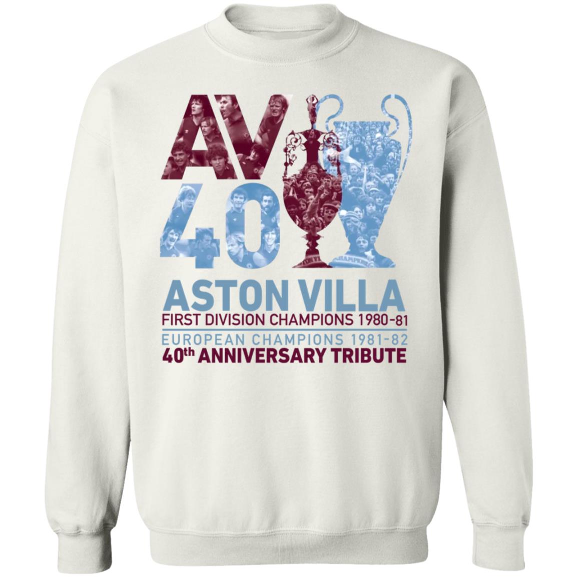 Dennis Mortimer Av 40 Double Champions Exclusive Crew Neck Shirt Av40 Tribute Merch - Teechipus