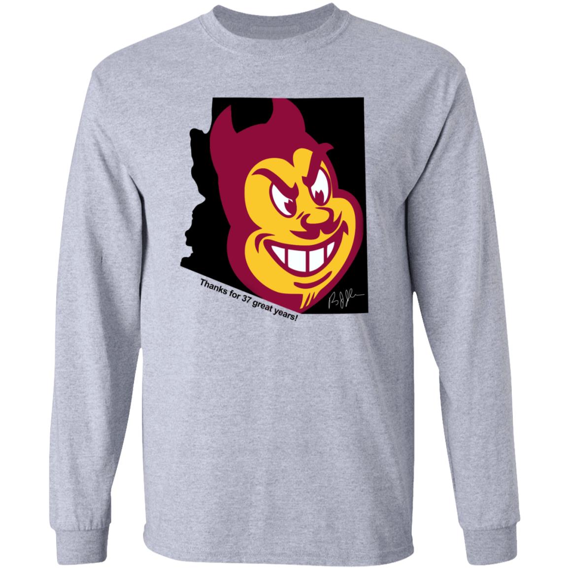 Brian Johnson Thank For 37 Great Years Shirt Arizona State Sun Devils - Teechipus
