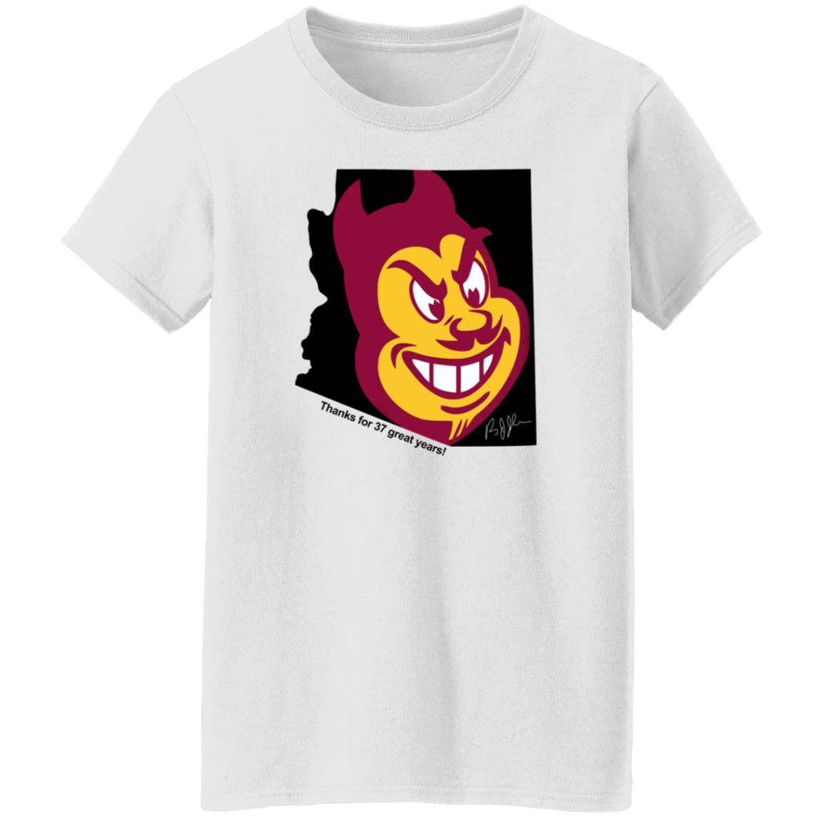 Brian Johnson Thank For 37 Great Years Shirt Arizona State Sun Devils - Teechipus
