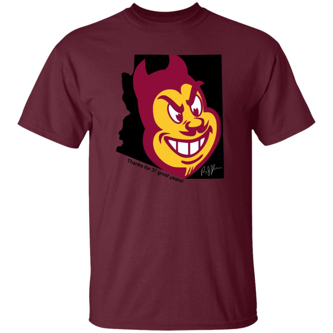 Brian Johnson Thank For 37 Great Years Shirt Arizona State Sun Devils - Teechipus