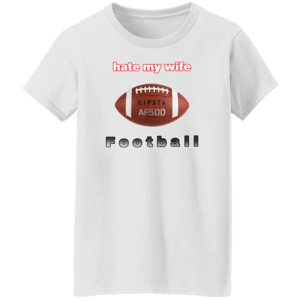 Haunted Starbucks Merch Hate My Wife Football Shirt - Teechipus