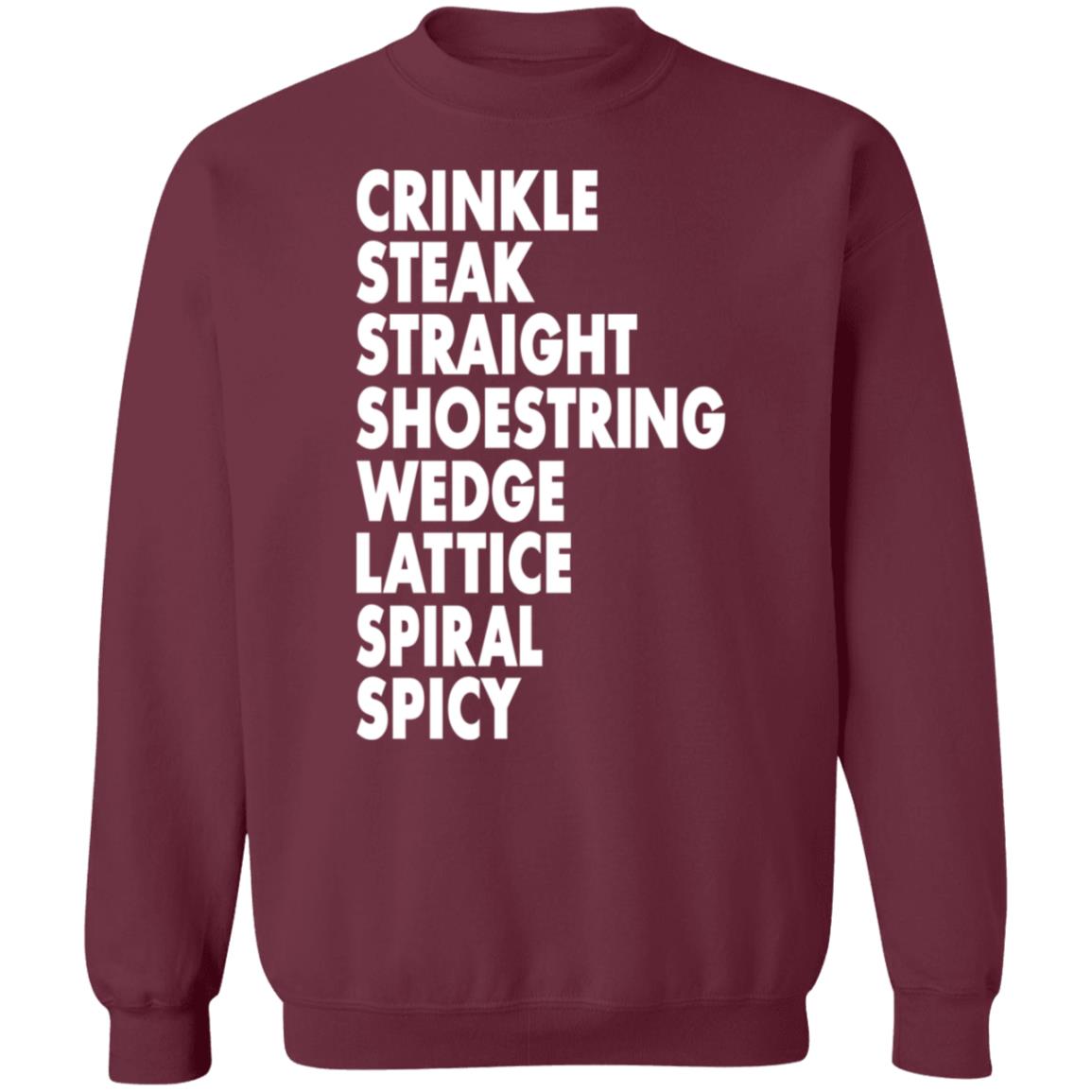 Crinkle Steak Straight Shoestring Wedge Lattice Spiral Spicy Hoodie Lan Mosby - Teechipus