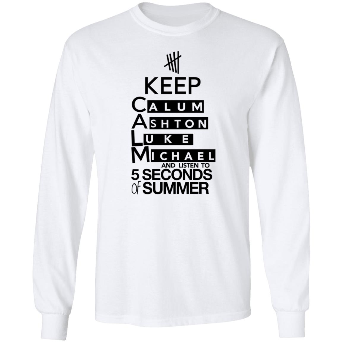Keep Calum Ashton Luke Michael And Listen To 5 Seconds Of Summer Shirt 5 Sos Merch - Teechipus