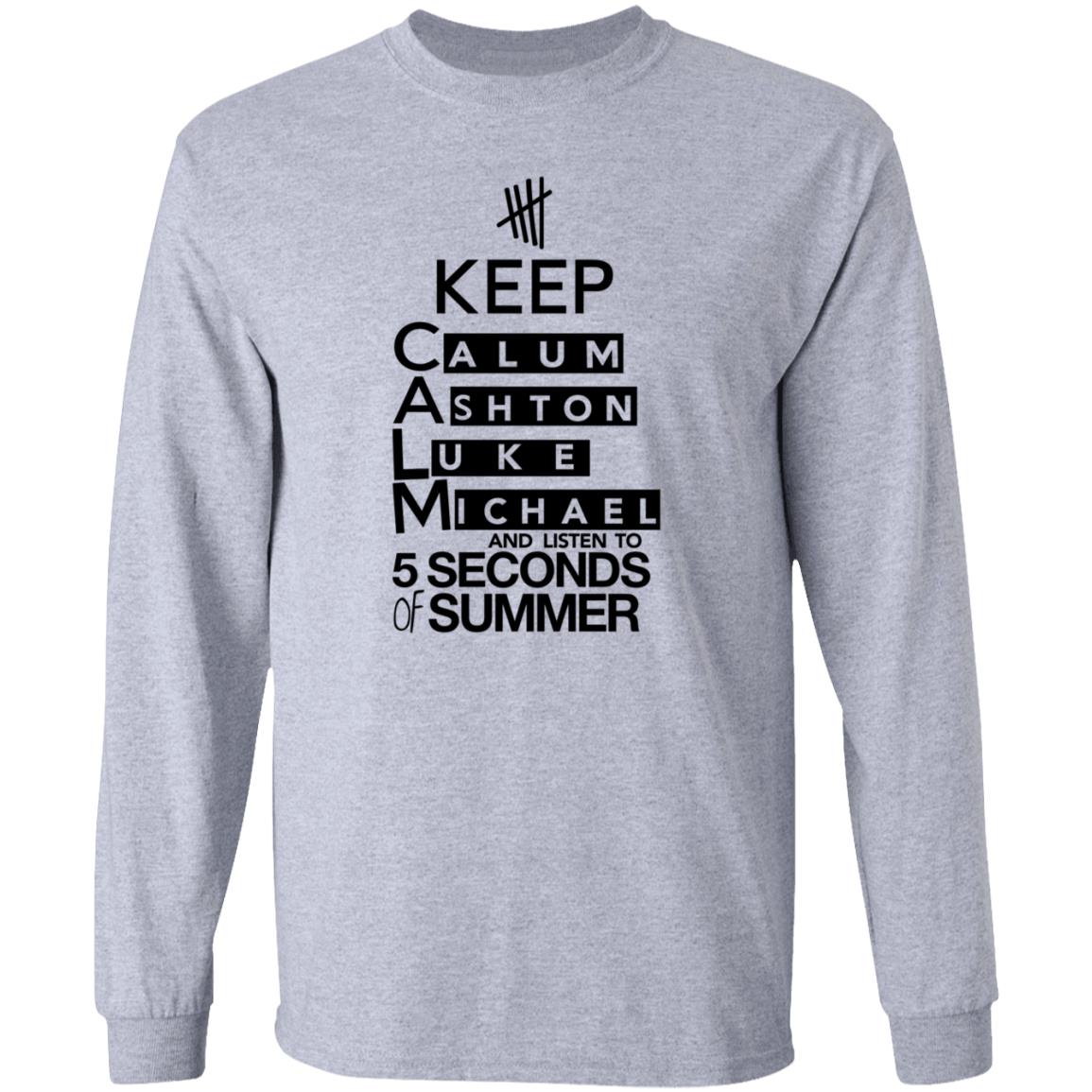 Keep Calum Ashton Luke Michael And Listen To 5 Seconds Of Summer Shirt 5 Sos Merch - Teechipus