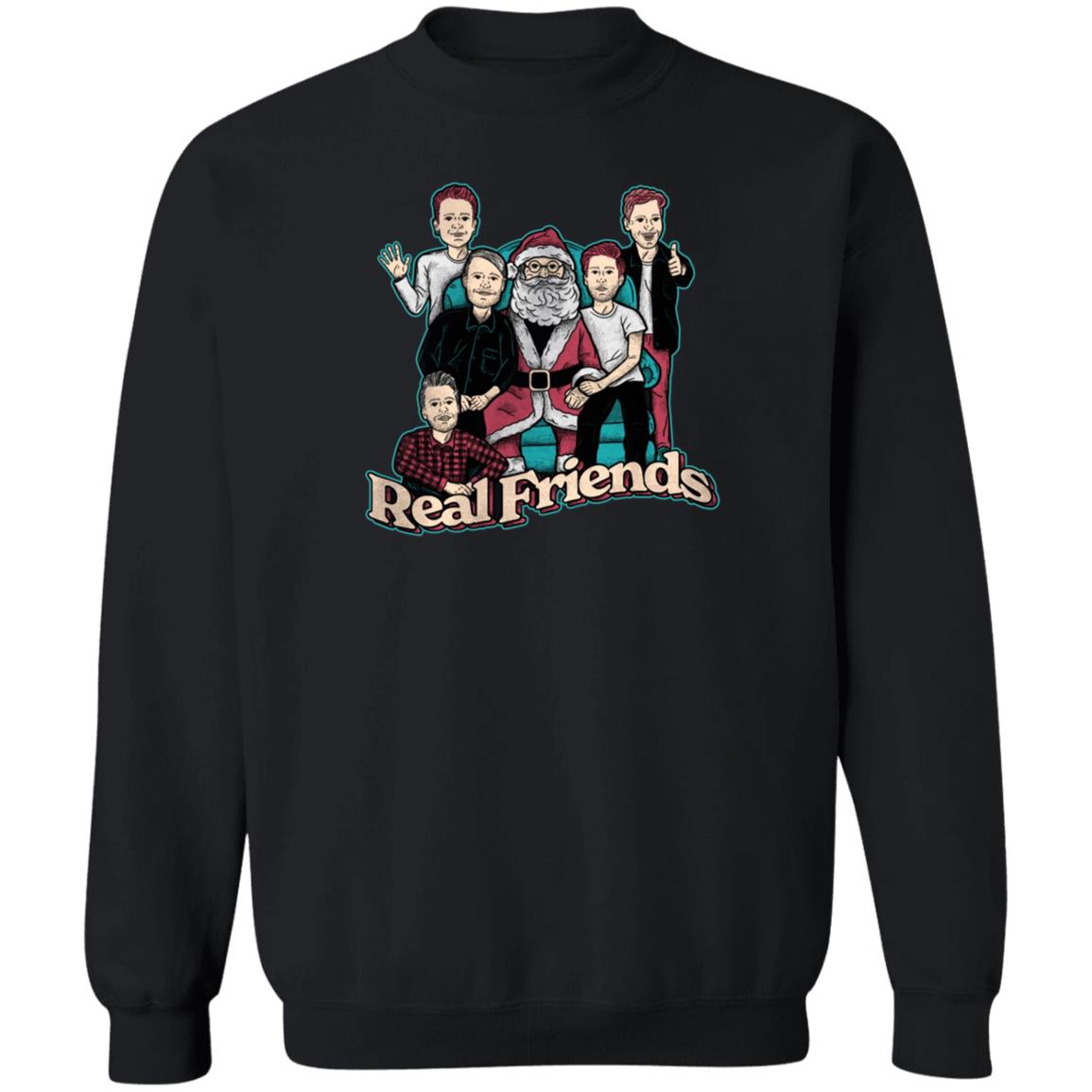 Sitting Santa Real Friends Sweatshirt Real Friends Merch - Teechipus