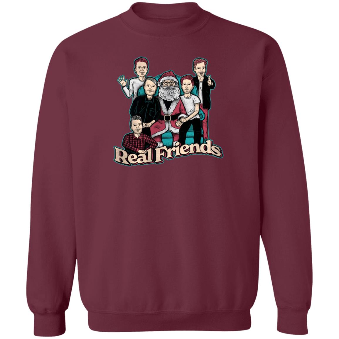 Sitting Santa Real Friends Sweatshirt Real Friends Merch - Teechipus