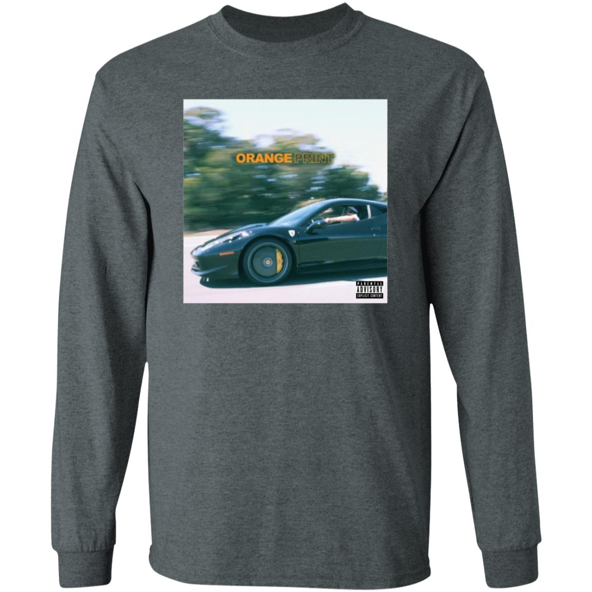 Larry June Merch Orange Print Album Shirt - Teechipus