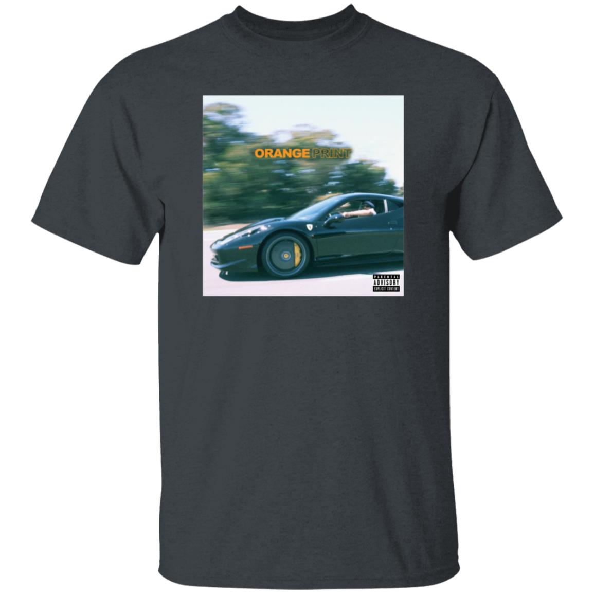 Larry June Merch Orange Print Album Shirt - Teechipus