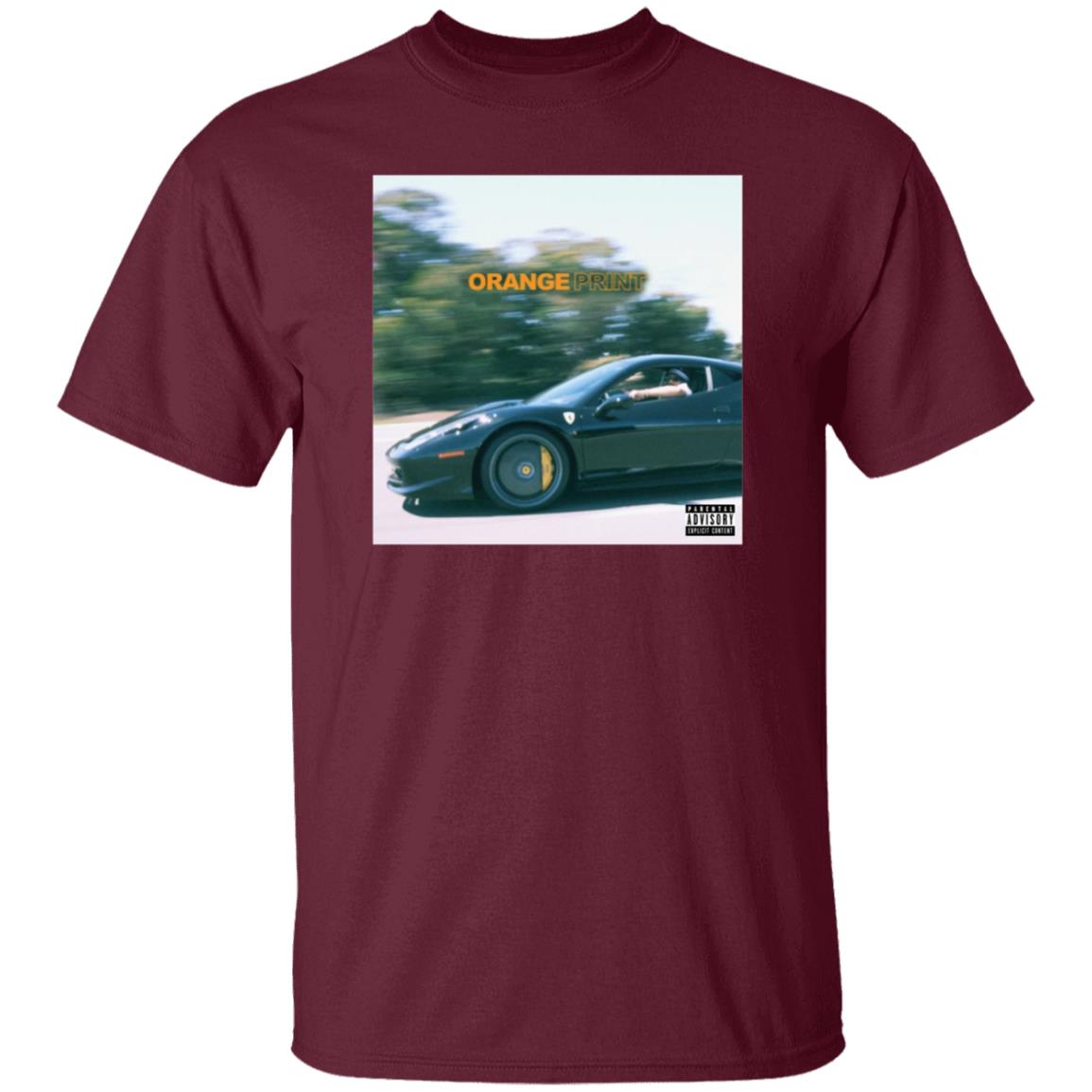 Larry June Merch Orange Print Album Shirt - Teechipus