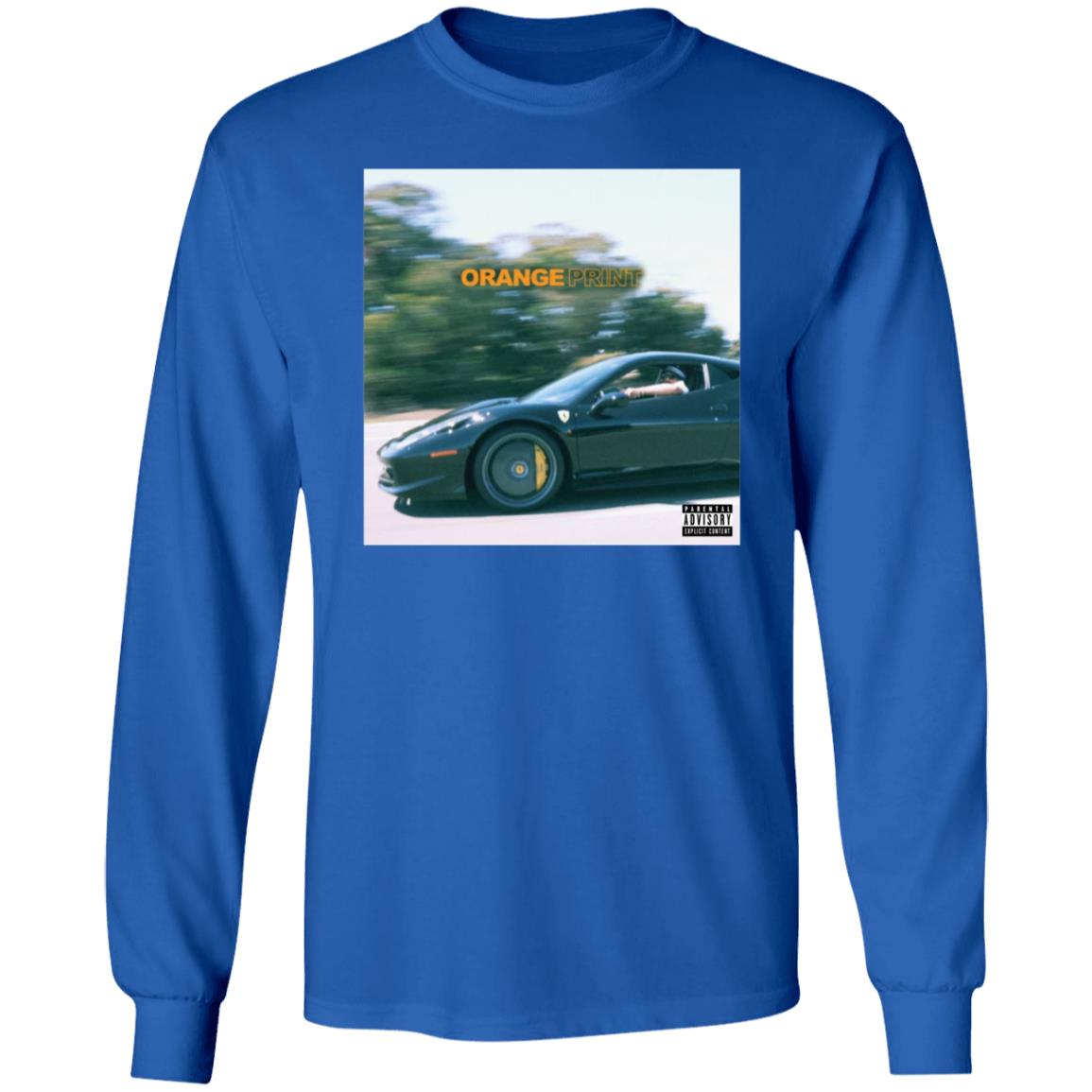 Larry June Merch Orange Print Album Shirt - Teechipus