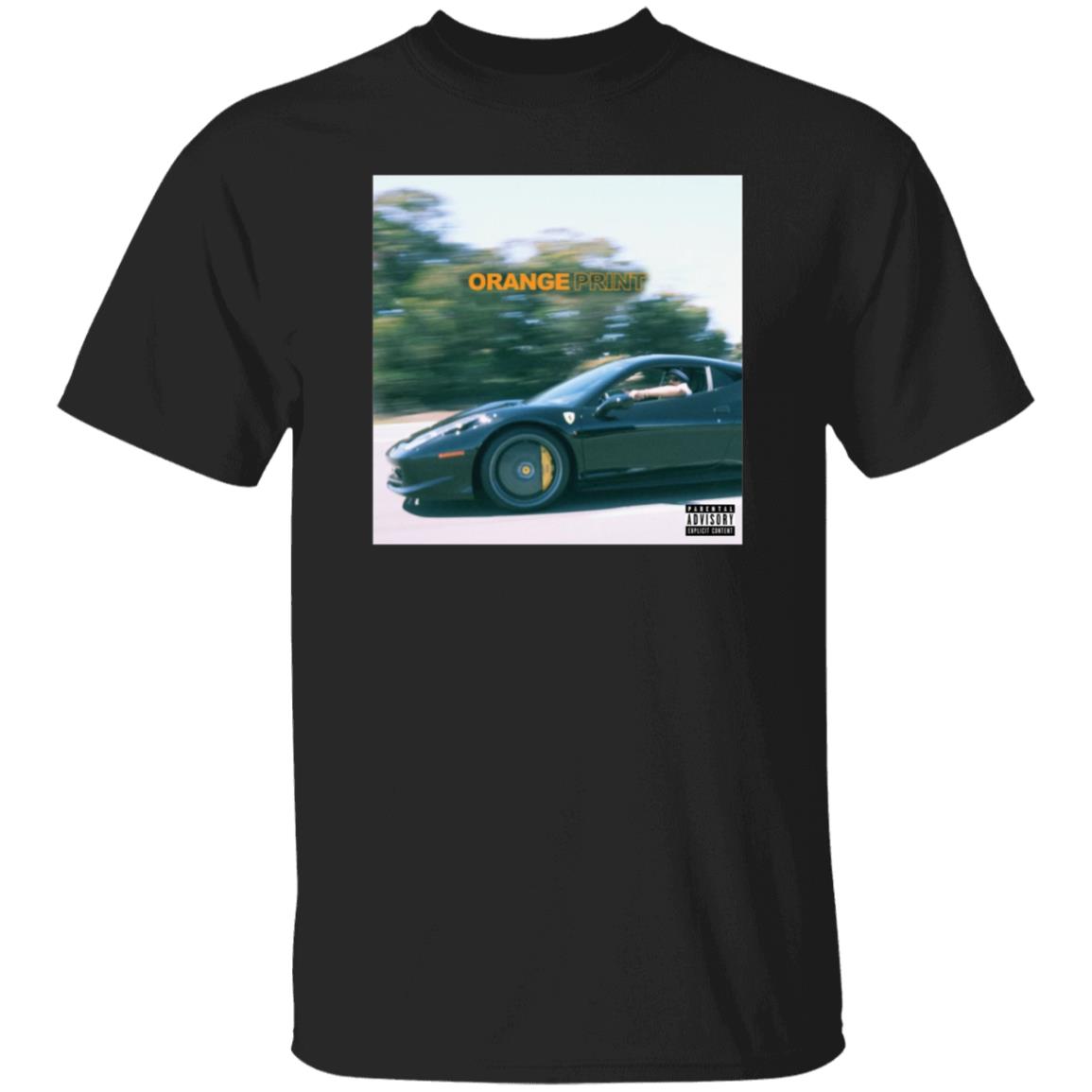 Larry June Merch Orange Print Album Shirt - Teechipus