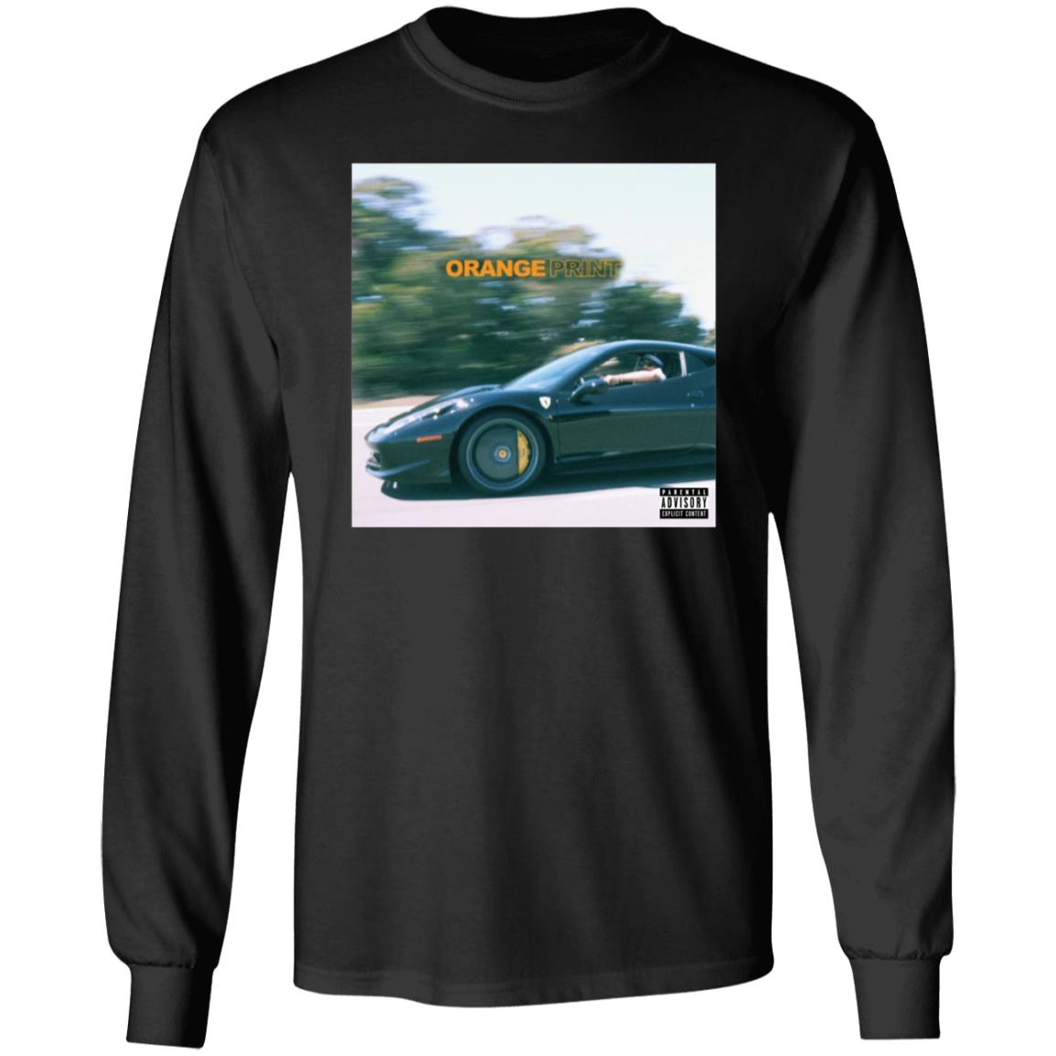 Larry June Merch Orange Print Album Shirt - Teechipus