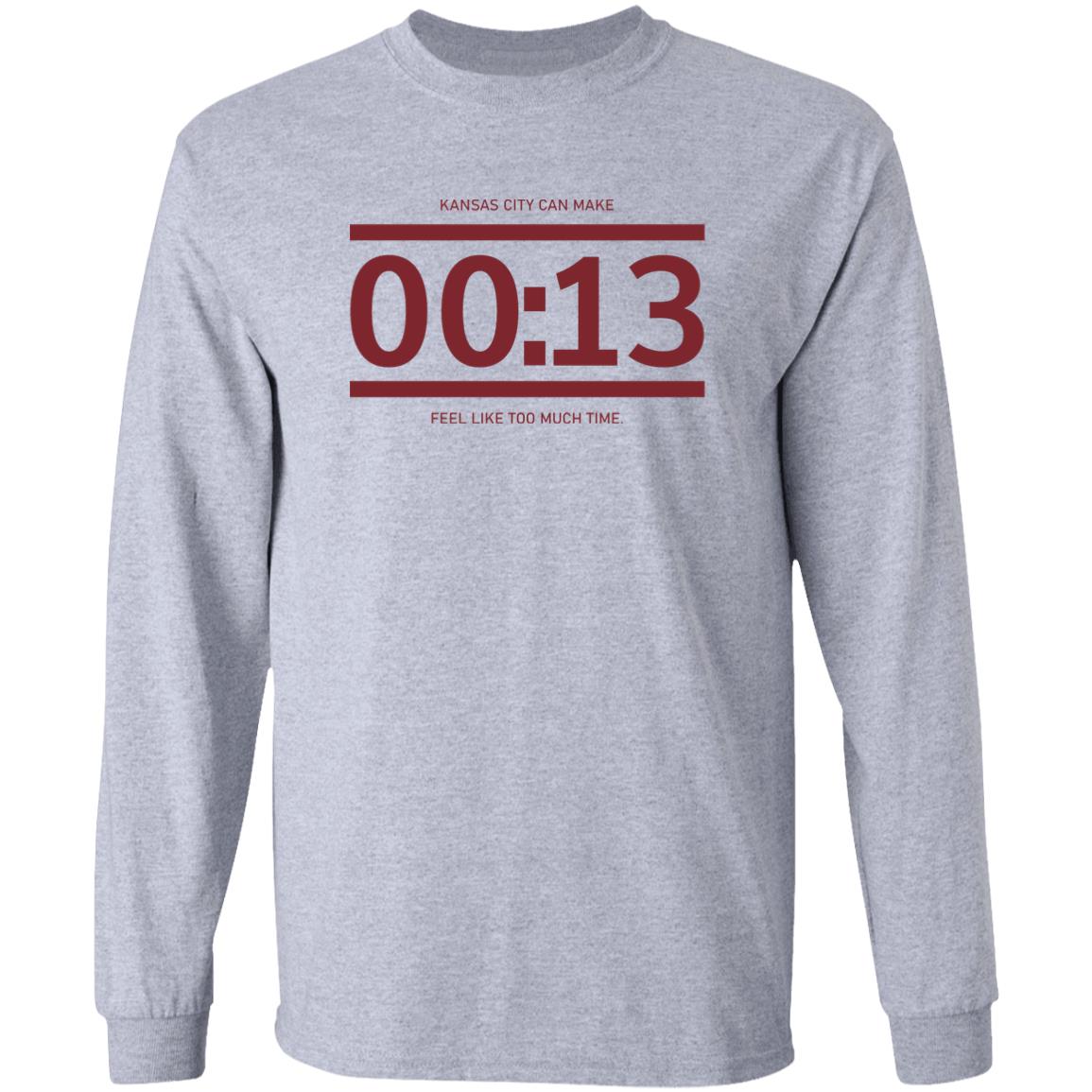 13 Seconds Chiefs Shirt Raygun Site Store Kc Can Make 00:13 Feel Like Too Much Time Shirt