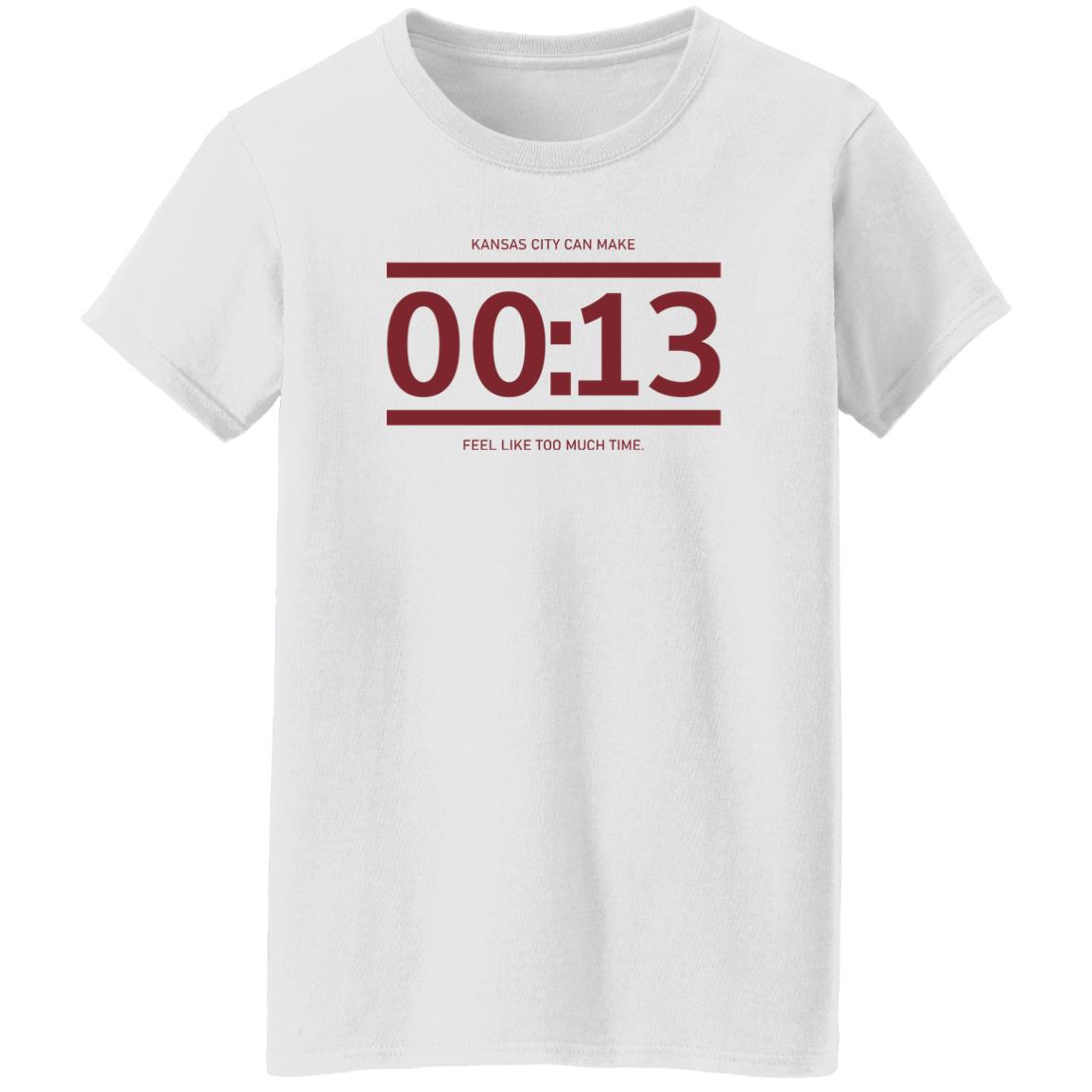13 Seconds Chiefs Shirt Raygun Site Store Kc Can Make 00:13 Feel Like Too Much Time Shirt