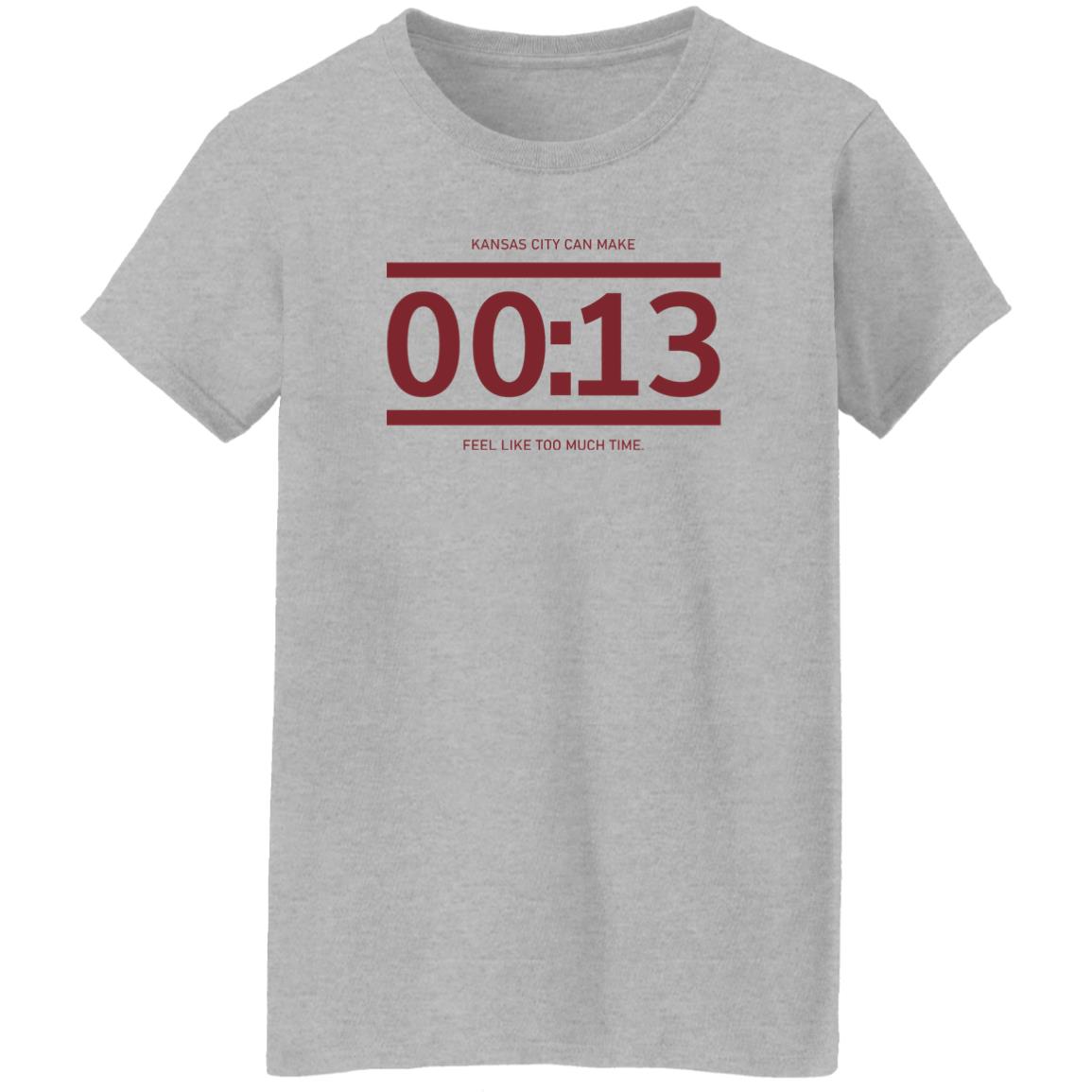13 Seconds Chiefs Shirt Raygun Site Store Kc Can Make 00:13 Feel Like Too Much Time Shirt